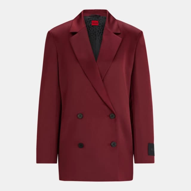 Hugo Womens Aboma Lightweight Tailored Fit Blazer Dark Red 605 female 4 (XXS)