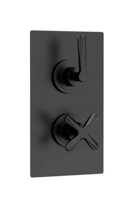 nuie Aztec Twin Thermostatic Concealed Shower Valve - 1 Outlet - Black CLL4210