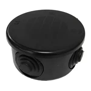 Wiska IP55 Round Black Plastic Junction Box Grey - 665N