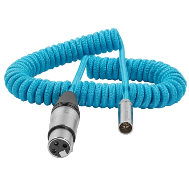 Kondor Blue Coiled Mini XLR to XLR for BMPCC 4K/6K Pro 12 to 24-Inch