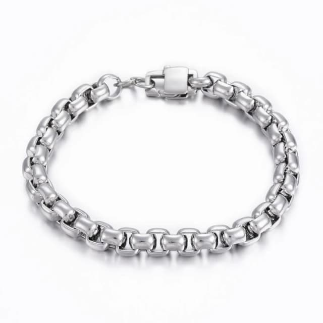 Aye Do Gifts Mens Silver Box Chain Bracelet Ideal Birthday or Christmas Gift
