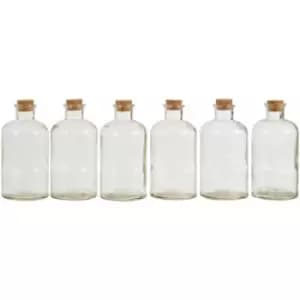 Premier Housewares - Small Round Clear Glass Jar With Renewable Cork Lid For Storage Multipurpose Stylish Lightweight Removable Lid 500ml w27 x d18 x