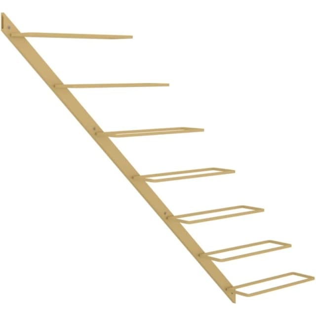 VIDAXL Wall-mounted Wine Rack for 7 Bottles Gold Metal Vidaxl 8720286827116