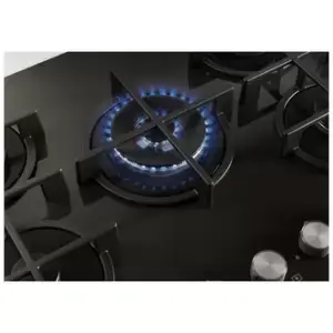 Candy CVG74WPB 75cm 5 Burner Gas Hob on Black Glass Wok Burner