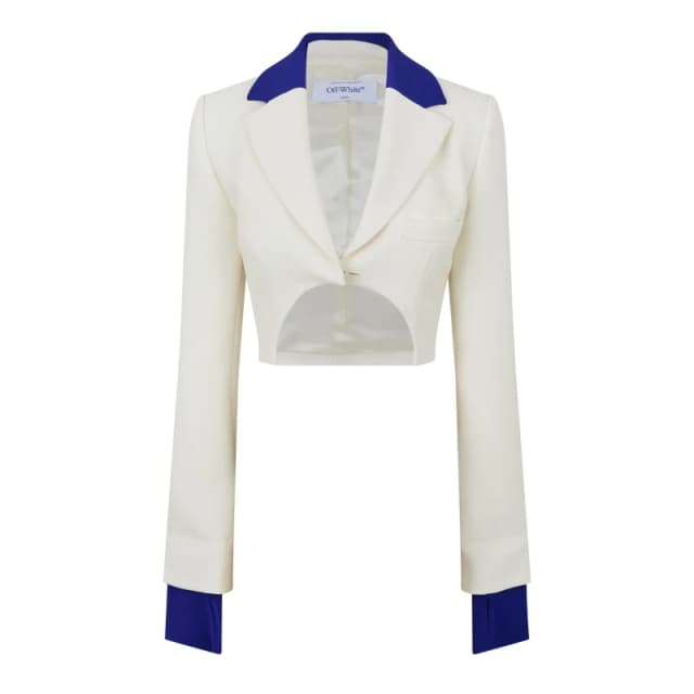 Off White Womens - Cropped Bomber Jacket White Blue female 6 (2XS)