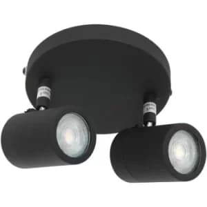 Sienna Upround Twin Spotlight Matt Black IP44
