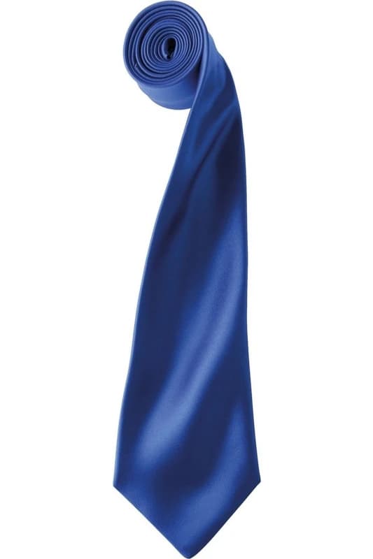 Premier Premier Colours Satin Tie in Blue Blue One Size Unisex 5063470722945