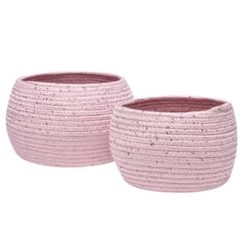 Biba BIBA Rope Pouch 2 Pack of Baskets - Blush