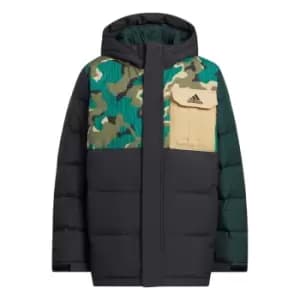adidas Allover Print Block Down Jacket Kids - Green