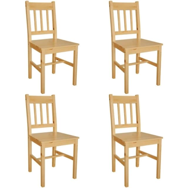 4 pcs Natural Colour Wood Dining Chair