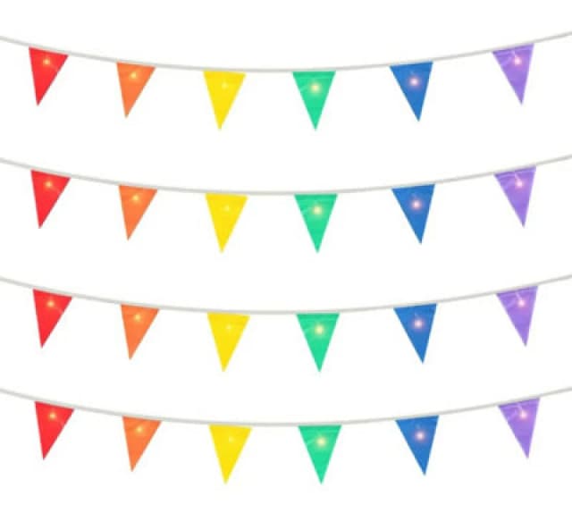 I Love Fancy Dress Light-Up Coloured Bunting 3 Metres Of Rainbow Pride Pennants - Pack Of 1
