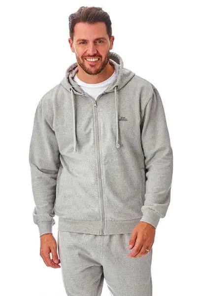 Iron Mountain Zip Through Hoodie Light Grey