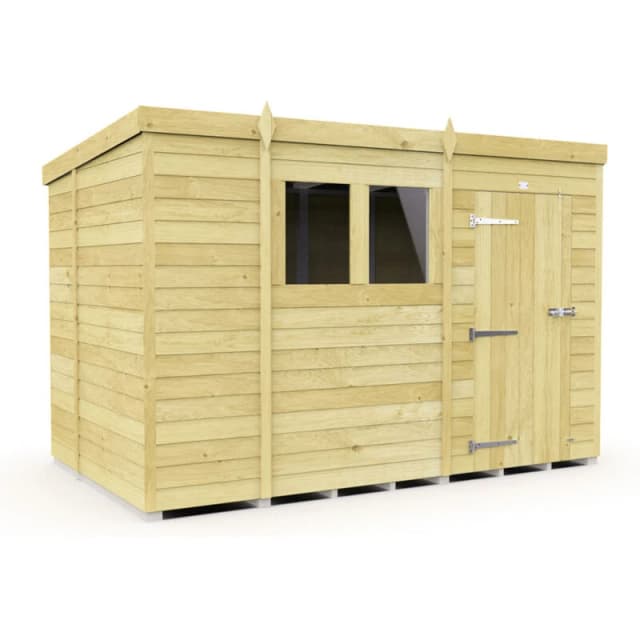 Flat Pack Sheds DIY Sheds 11 x 6 Pent Shed, Brown 11X6PFF
