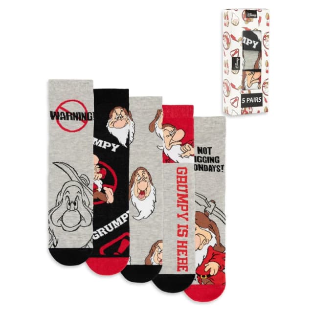 Disney Men Calf Socks Set of 5 Size: 7-11 Multi 7-11 Male 5063203288977