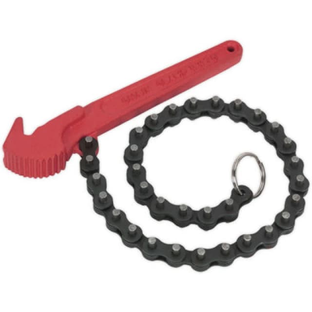 Loops Forged Steel Oil Filter Chain Wrench - 60-106mm Capacity - Twin-Claw Body Metallics