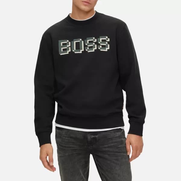 BOSS Orange Weglitchlogo Cotton-Jersey Sweatshirt - XL
