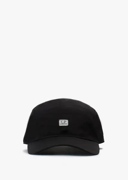 C.P. Company Mens Chrome-R Panelled Logo Cap In Black