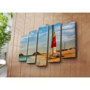 5PATK-149 Multicolor Decorative Canvas Painting (5 Pieces)