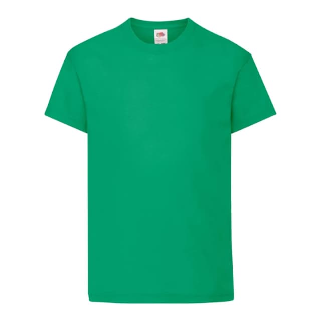 Fruit of the Loom Original Cotton T-Shirt in Green Size: 3-4 Years Green Unisex 3-4 Years