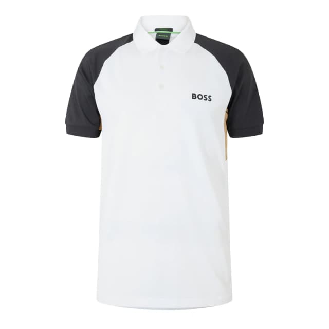 Boss Mens Paddy Toc Pique Short Sleeve Polo Shirt White male S