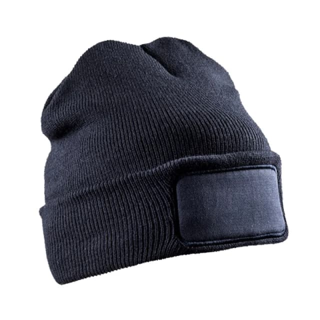 Result Mens Double Knit Printable Beanie in Navy Navy Male One Size