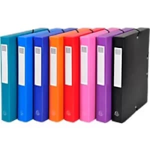 Opak Elasticated Box File PP A4 40mm, Red, Pack of 8