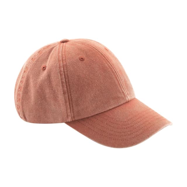 Beechfield Beechfield Low Profile Vintage Denim-Look Cap in Burnt Orange Burnt Orange One Size Unisex 5063425237036