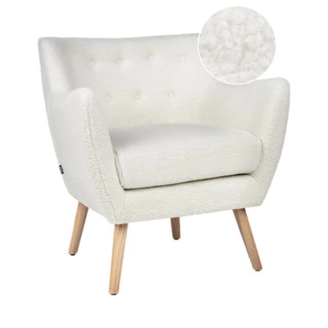 Beliani Boucle Armchair White Drammen