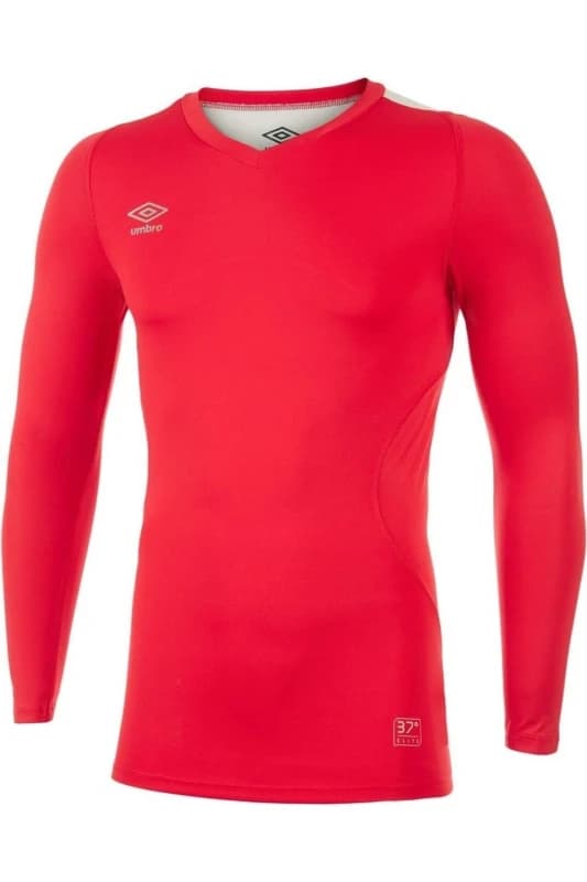 Umbro Umbro Men Elite V Neck Base Layer Top in Scarlet Size: Small Scarlet S Male 5063107689825