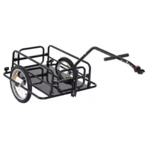 Homcom Folding Bicycle Cargo Storage Cart And Luggage Trailer With Hitch Black