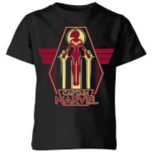 Captain Marvel Flying Warrior Kids T-Shirt - Black - 11-12 Years