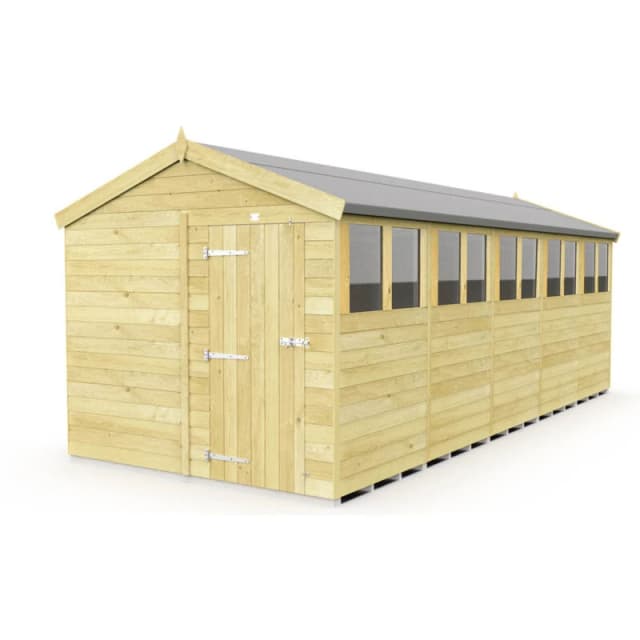 Flat Pack Sheds DIY Sheds 8 x 20 Apex Shed, Brown 8X20AFF