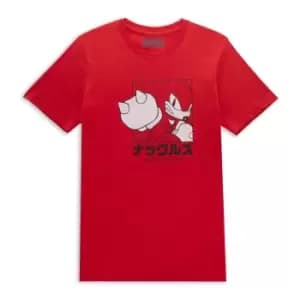 Sonic The Hedgehog Knuckles Katakana Mens T-Shirt - Red - L