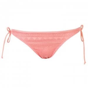 SoulCal Lace Tie Bikini Briefs Ladies - Coral