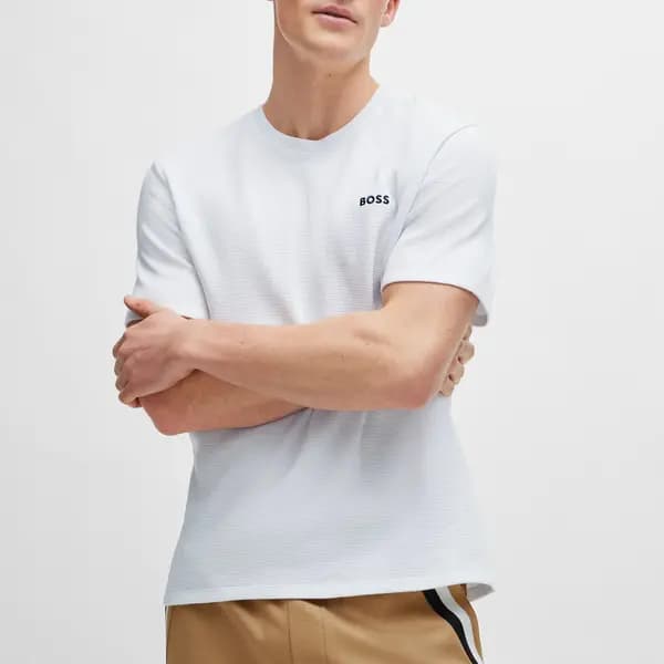 BOSS Bodywear Cotton-Blend Waffle-Jersey T-Shirt - L