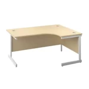TC Group 1600X1200 Single Upright Right Hand Radial Desk Maple-White + Desk High