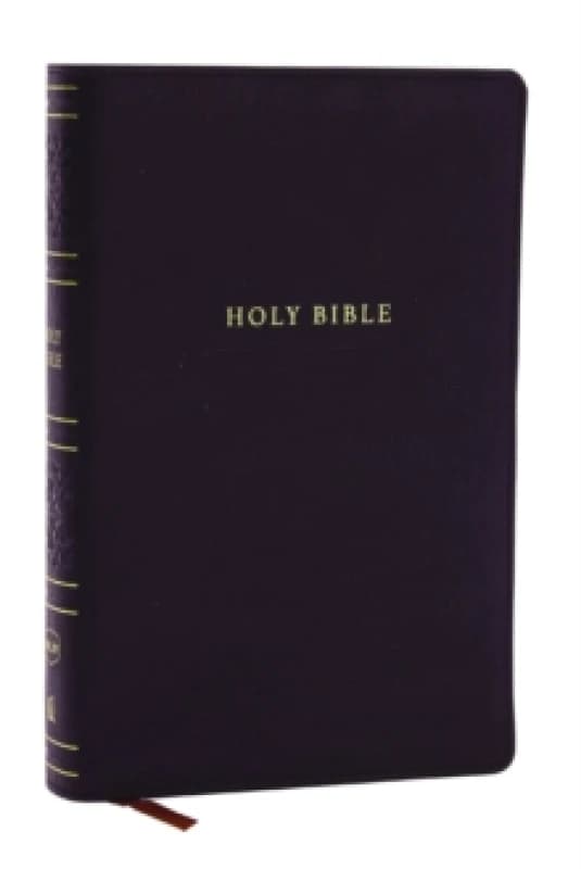 NKJV Personal Size Large Print Bible with 43,000 Cross References, Black Leathersoft, Red Letter, Comfort Print Leather / fine binding