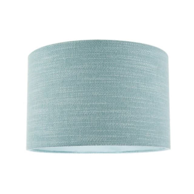 Happy Homewares Designer Bobbled And Textured Linen Lamp Shade In Light Duck Egg Blue