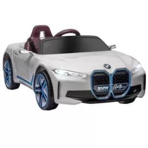 HOMCOM BMW i4 Licensed 12V Kids Electric Ride on Car with Remote Control, Powered Electric Car with Portable Battery, Music, Horn, Headlights, MP3 Slo