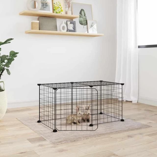 VIDAXL Vidaxl - 8-Panel Pet Cage with Door Black 35x35cm Steel 8720287190837