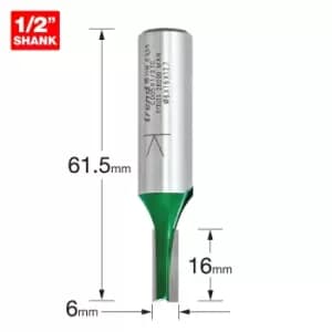 Trend CRAFTPRO Two Flute Straight Router Cutter 6mm 16mm 1/2"