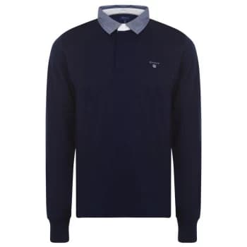 Gant Gant Plain Rugby Polo Mens - Blue