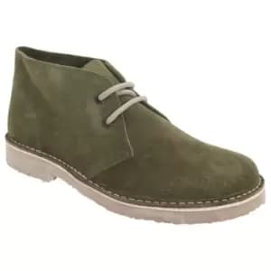 Roamers Womens/Ladies Real Suede Round Toe Unlined Desert Boots (4 UK) (Khaki)