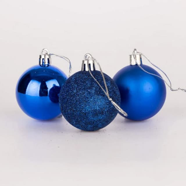 Shatchi 50mm/18Pcs Christmas Baubles Shatterproof Blue,Tree Decorations Blue