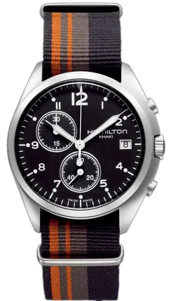 Hamilton Watch Khaki Aviation Pilot Pioneer Chrono Quartz - Black HM-517