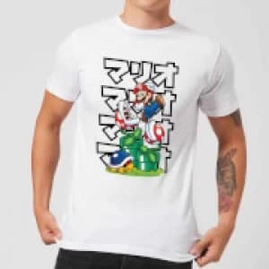 Nintendo Super Mario Pirahna Plant Japanese Mens T-Shirt - White - L