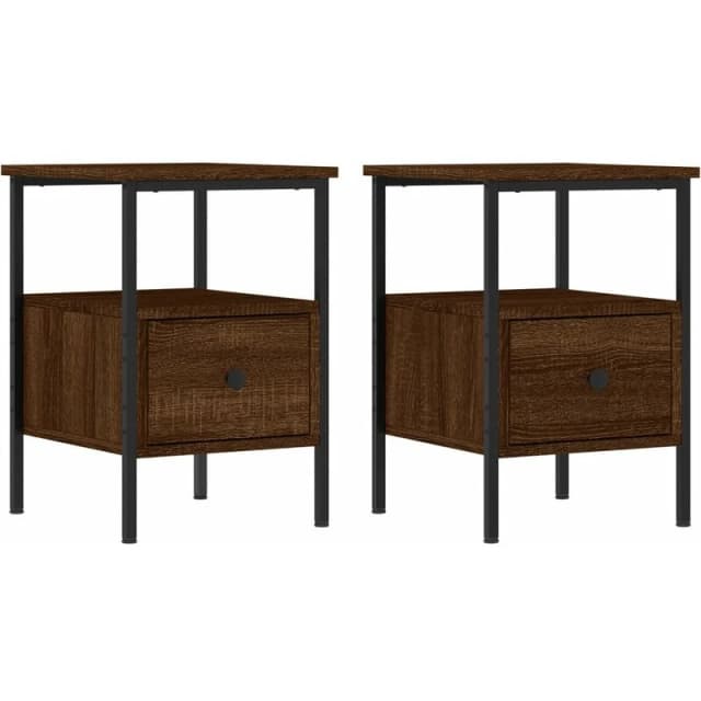 VIDAXL Bedside Cabinets 2 pcs Brown Oak 34x36x50cm Engineered Wood Vidaxl 8720845940119
