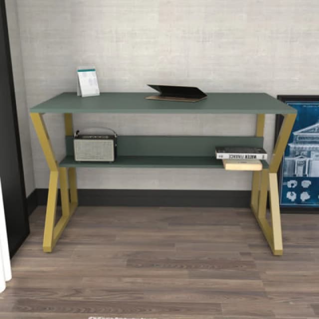 Decorotika Wake Study And Writing Desk Green And Gold