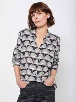Mint Velvet Jude Geo Print Shirt - Black