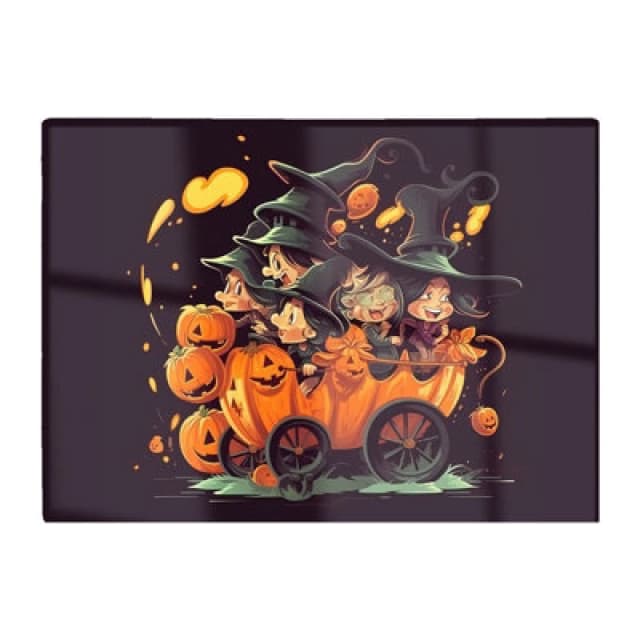 Warren Reed Designer Magical Pumpkin Carriage Glass Chopping Board